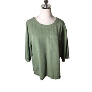 Celtic & Co Top Women's Size 12 Green Short Sleeve Lyocell